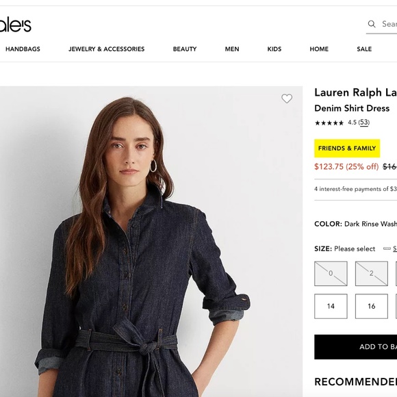 Lauren Ralph Lauren Denim A-line Shirtdress Sz. 8 - Picture 8 of 8